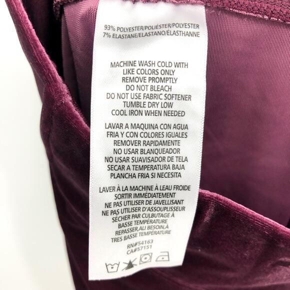 TOMMY HILFIGER Women's Velvet Active Leggings XS Purple High Waisted NWT - Picture 16 of 16